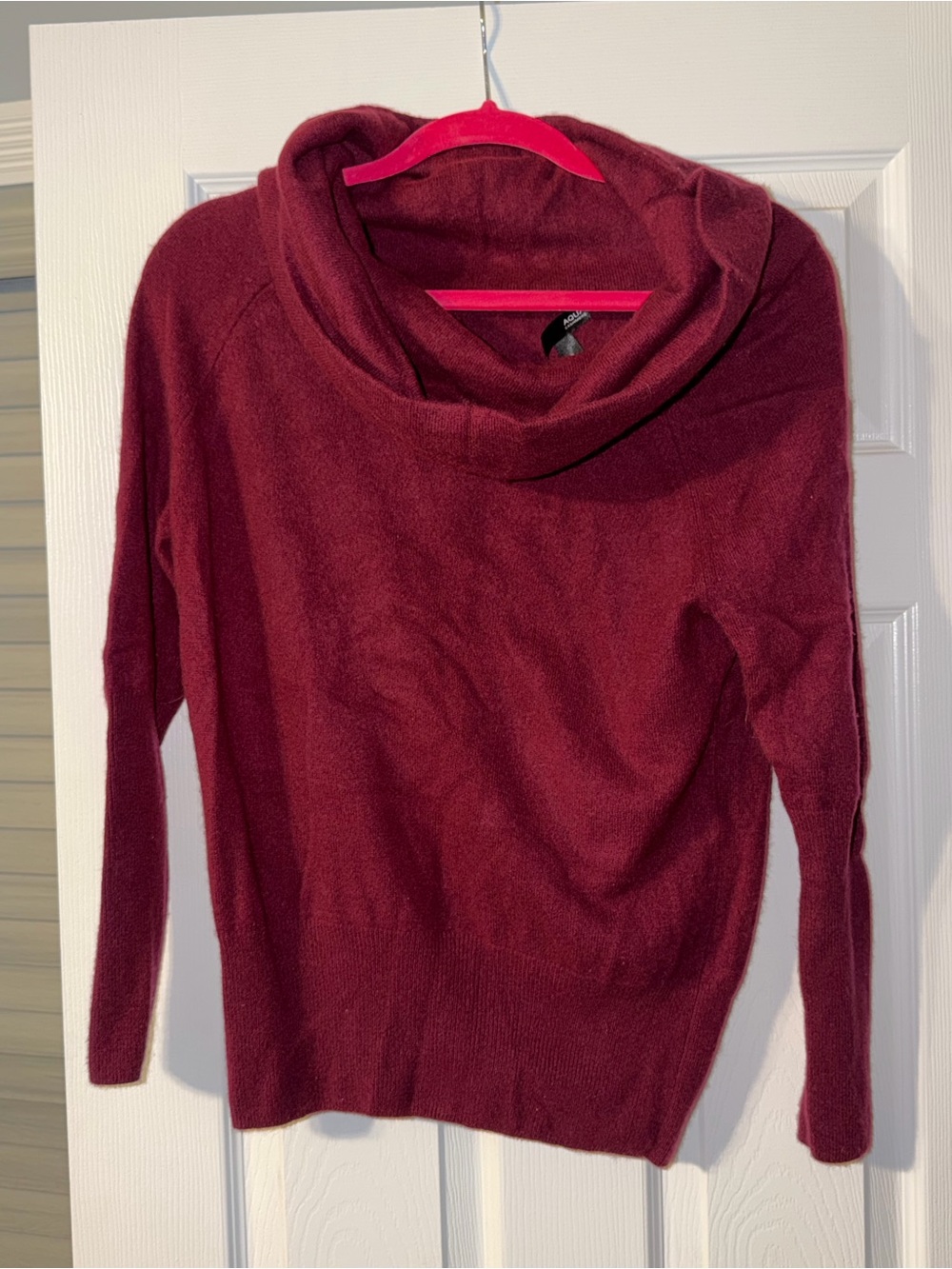 Soft Cowl Neck Sweater in Wine